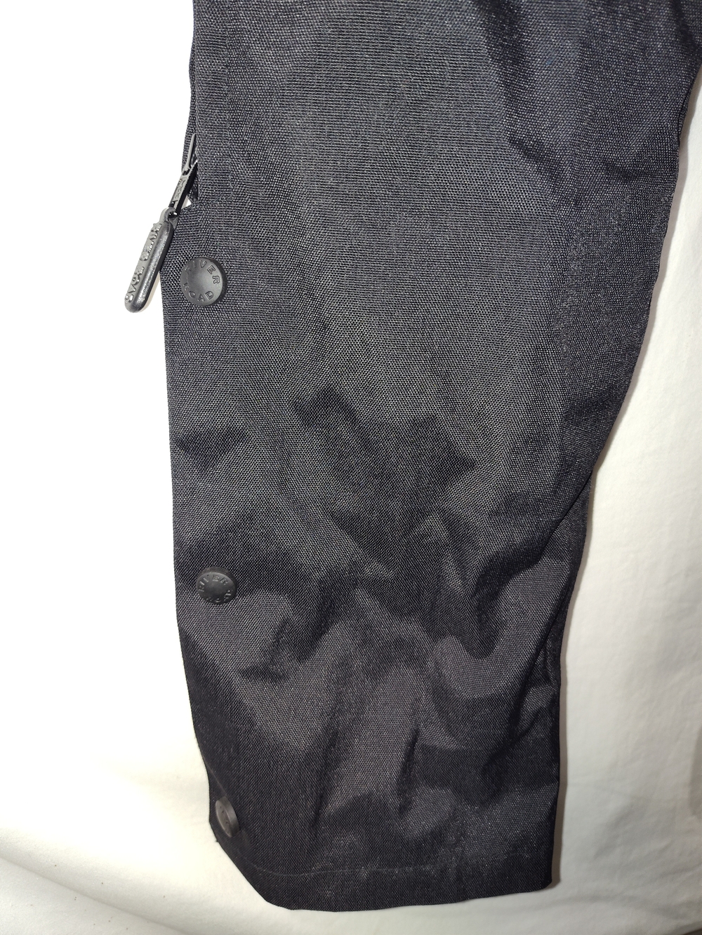 Men's Black Nylon Motorcycle Pants with Adjustable Ankles - Picture 2 of 7